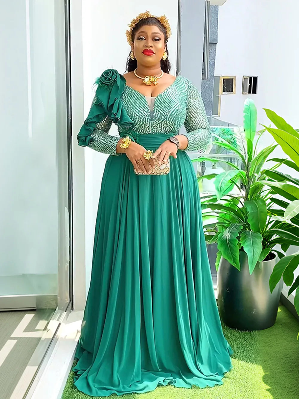 Robe longue africaine de fête – CLEVI Paris