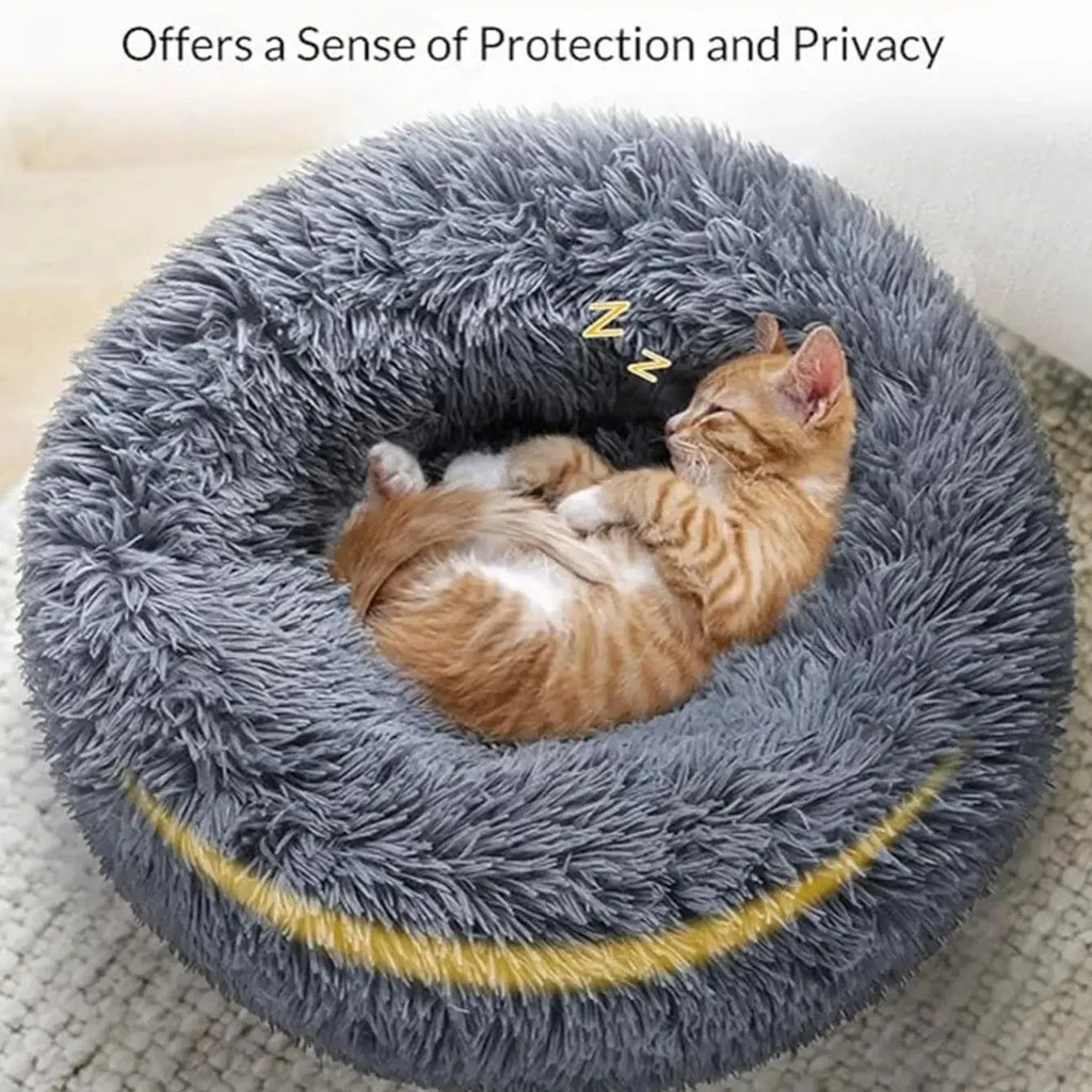 Panier rond chien et chat en peluche 40–90 cm – CLEVI Paris