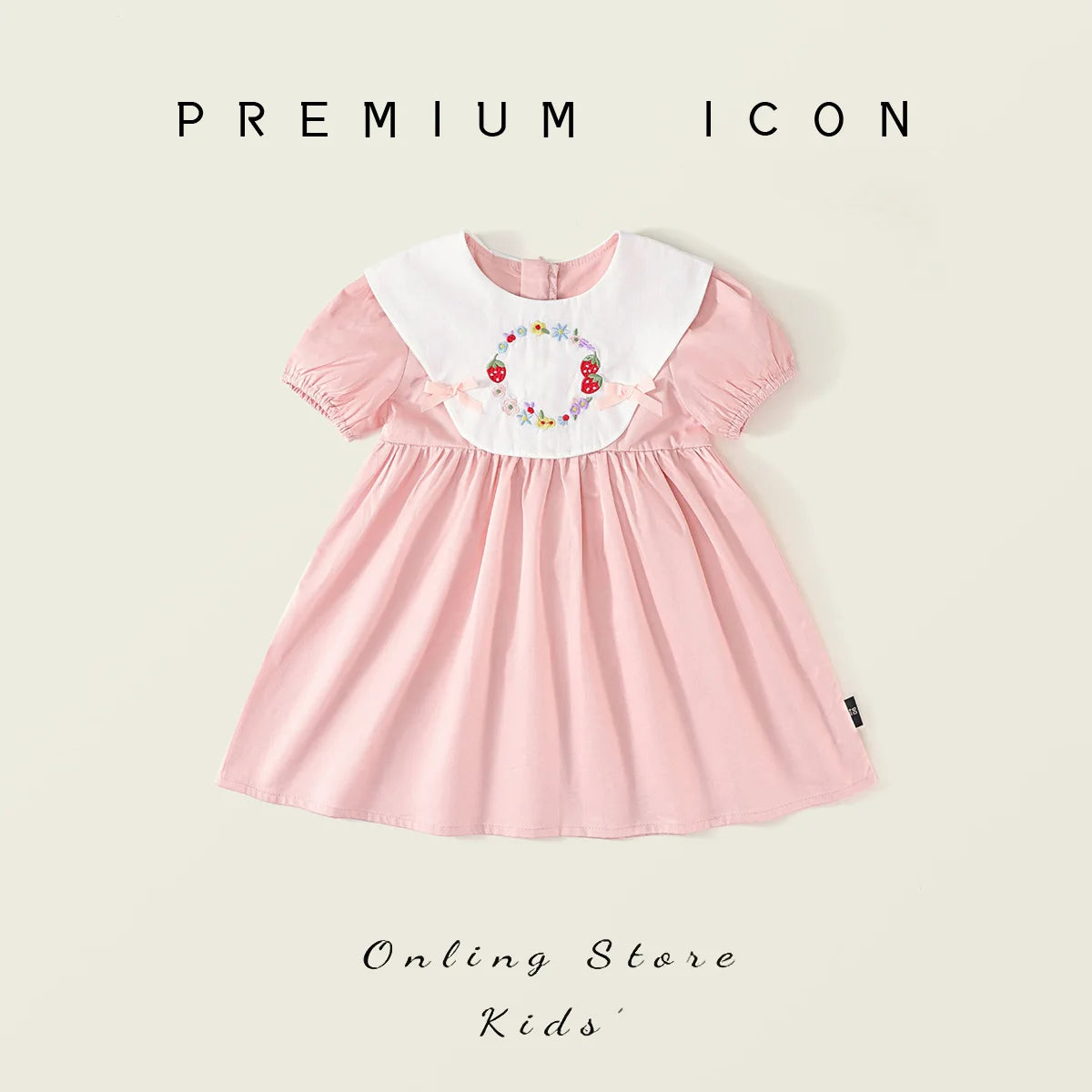 Robe fille brodée à fleurs en coton – CLEVI Paris