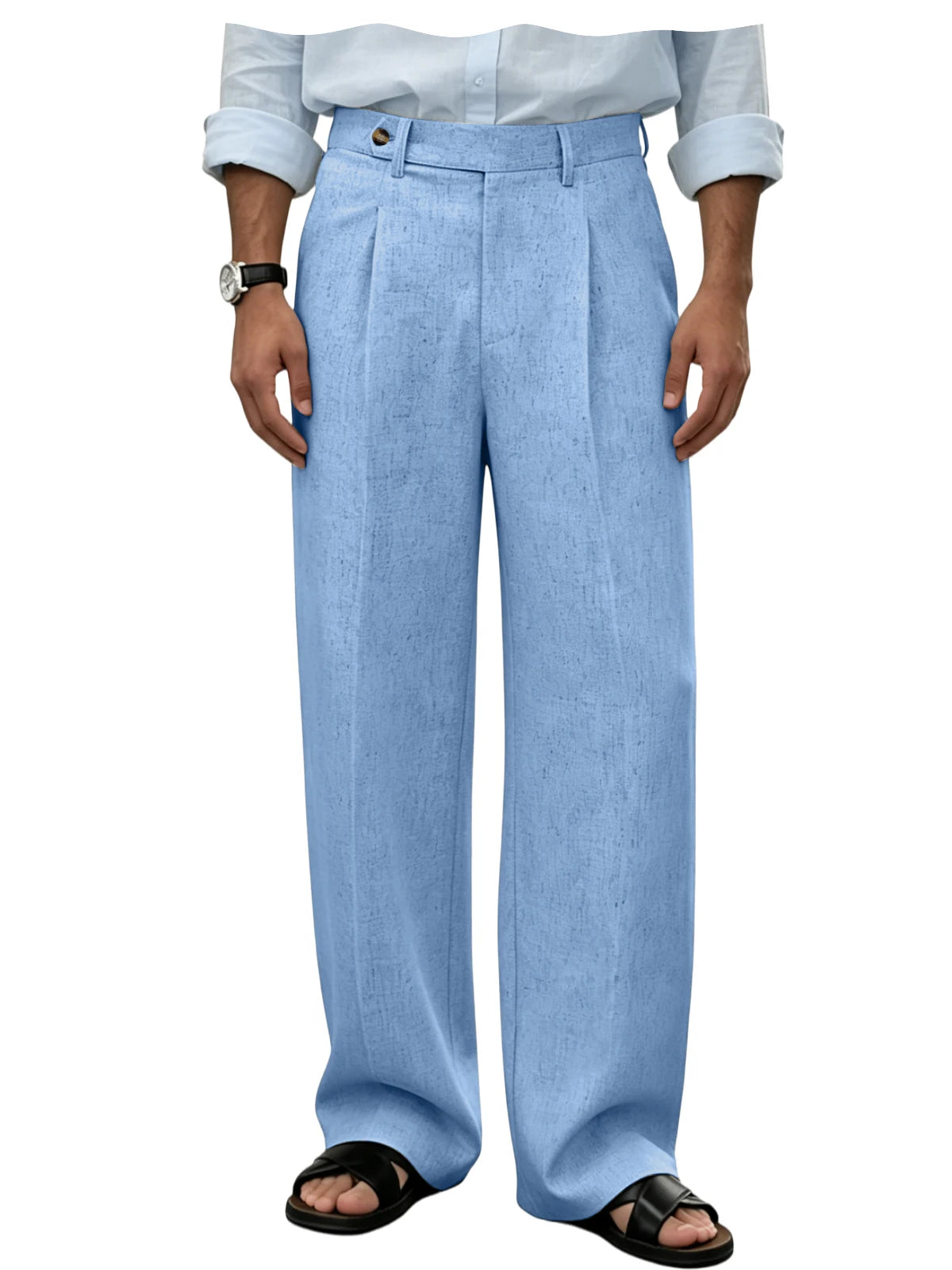 Pantalon homme en lin coupe ample – CLEVI Paris