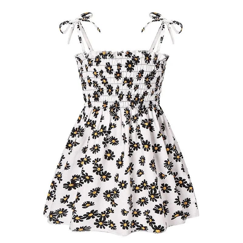 Robe d’été fille à fleurs sans manches – CLEVI Paris