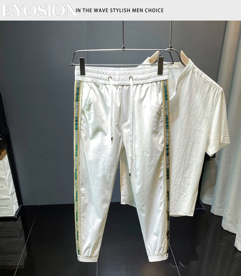 Pantalon Homme Casual À Rayures Slim Fit Jogger Séchage Rapide M-4XL – CLEVI Paris
