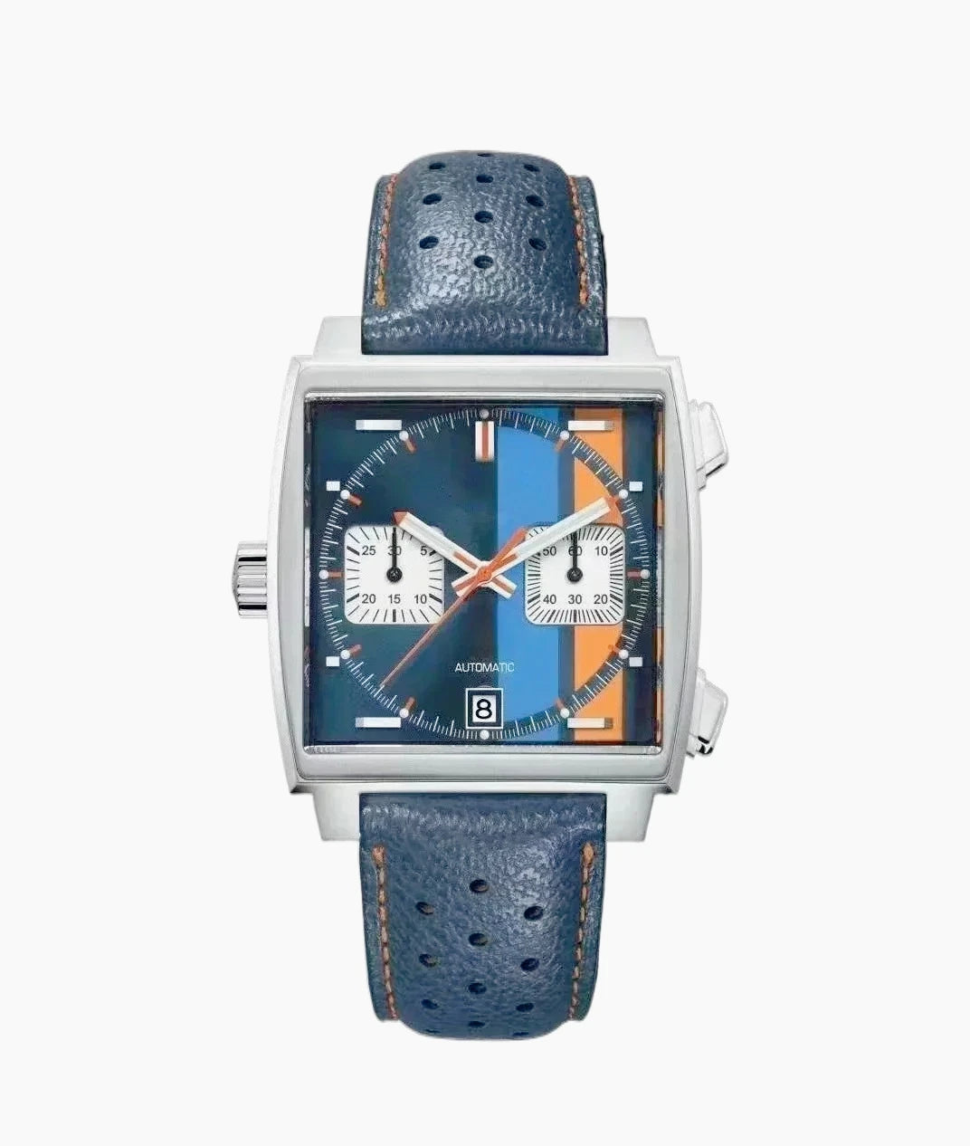 Montre Homme Quartz VK63 Chronographe Acier Saphir Carrée Cuir Date 30M – CLEVI Paris