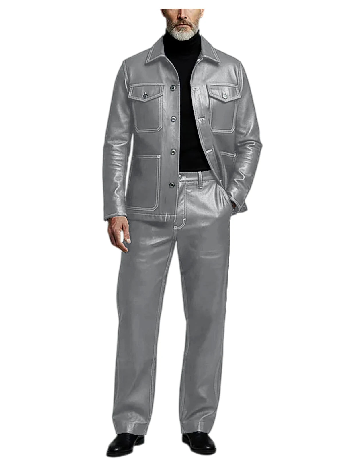 Ensemble Cuir PU Homme 2 Pièces – CLEVI Paris
