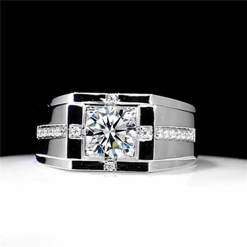 Bague Homme Cristal Rectangulaire Argent 925 – CLEVI Paris