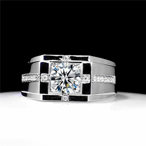 Bague Homme Cristal Rectangulaire Argent 925 – CLEVI Paris