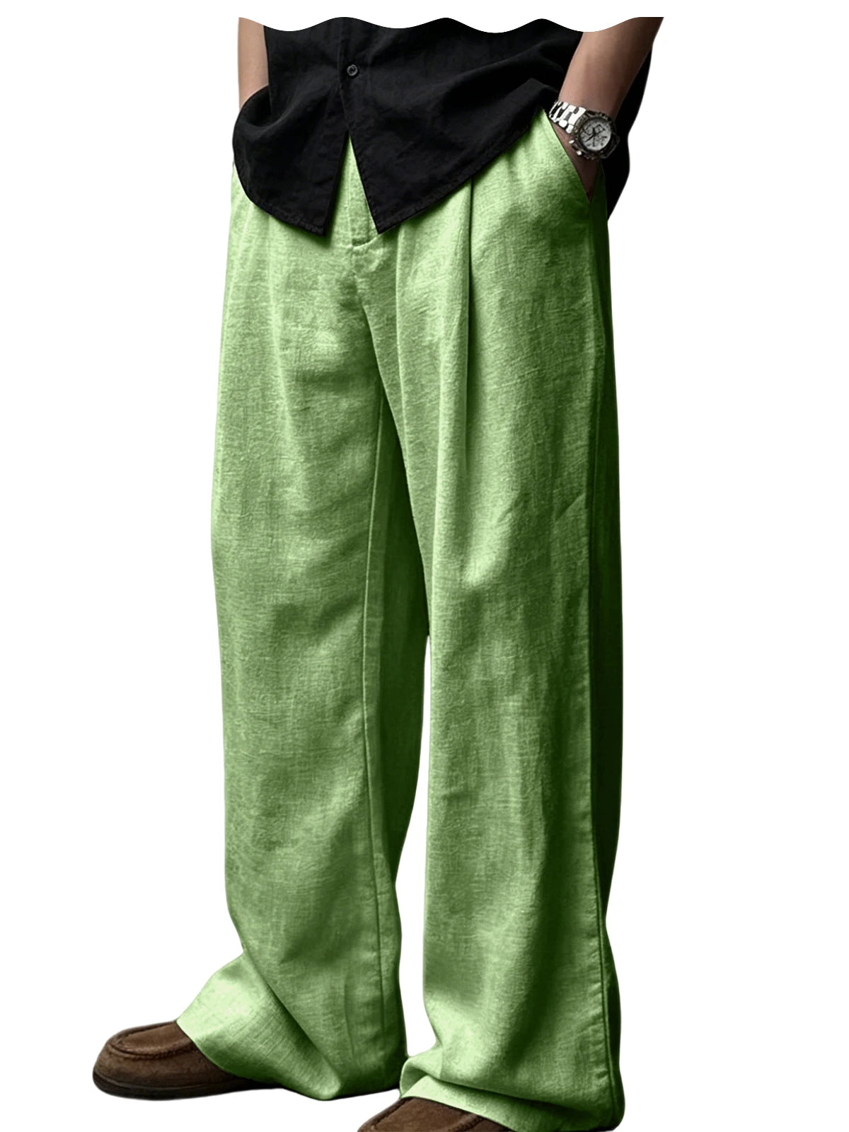 Pantalon en lin coupe ample – CLEVI Paris