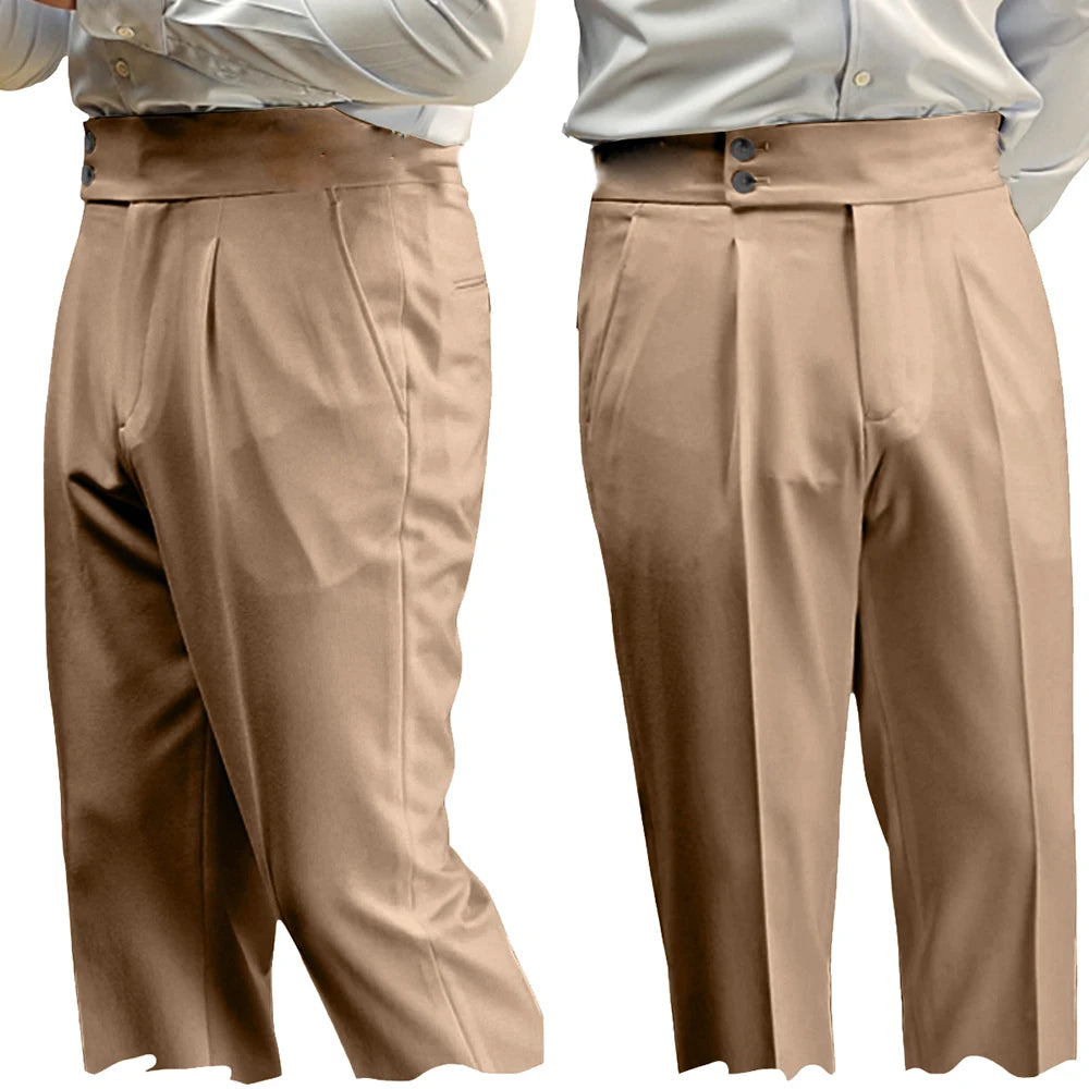 Pantalon Costume Homme Taille Haute – CLEVI Paris