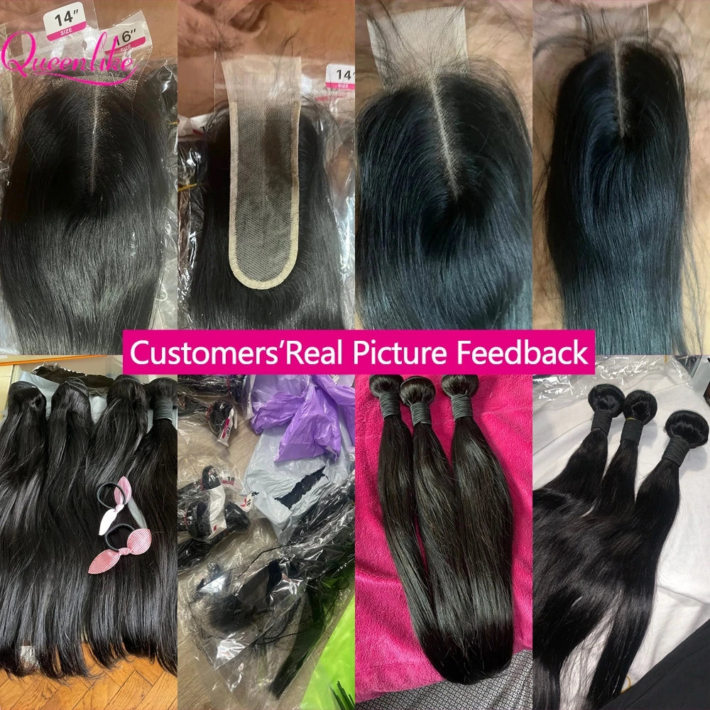 Bundles Cheveux Humains Straight + Closure HD Lace 2x6 Remy Hair Brésiliens 12A – CLEVI Paris