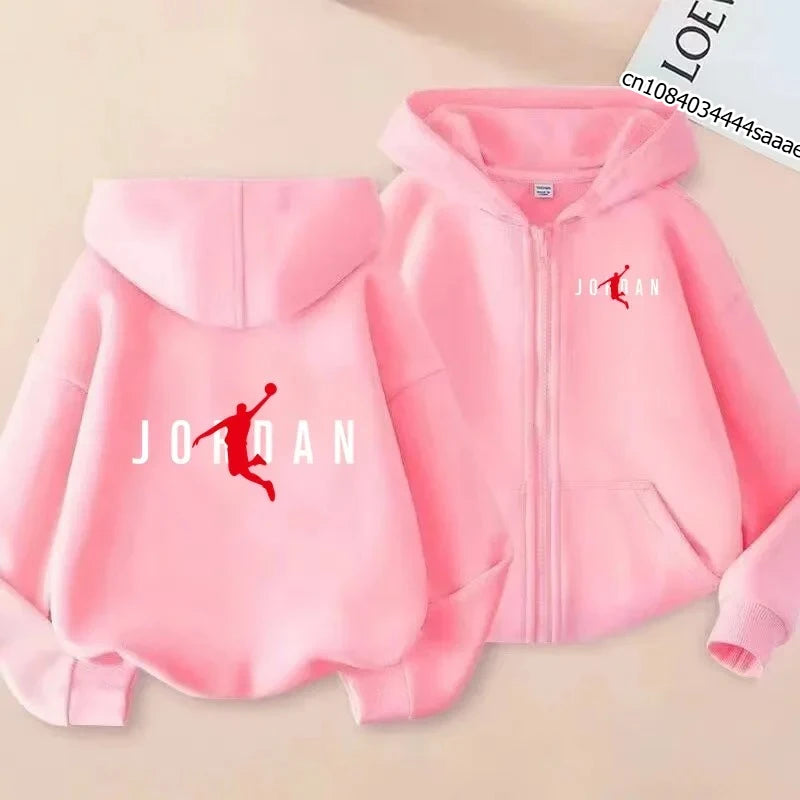 Sweat enfant à capuche zippé imprimé – CLEVI Paris