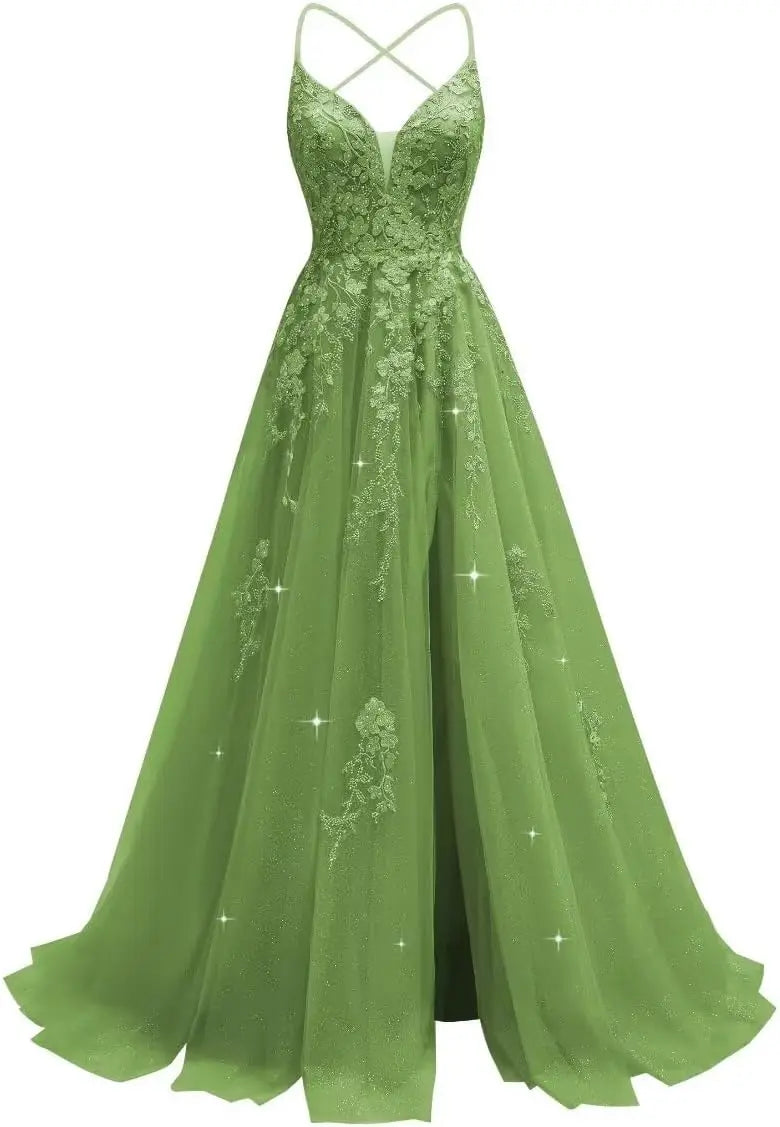 Robe de mariée en tulle ligne A col V – CLEVI Paris
