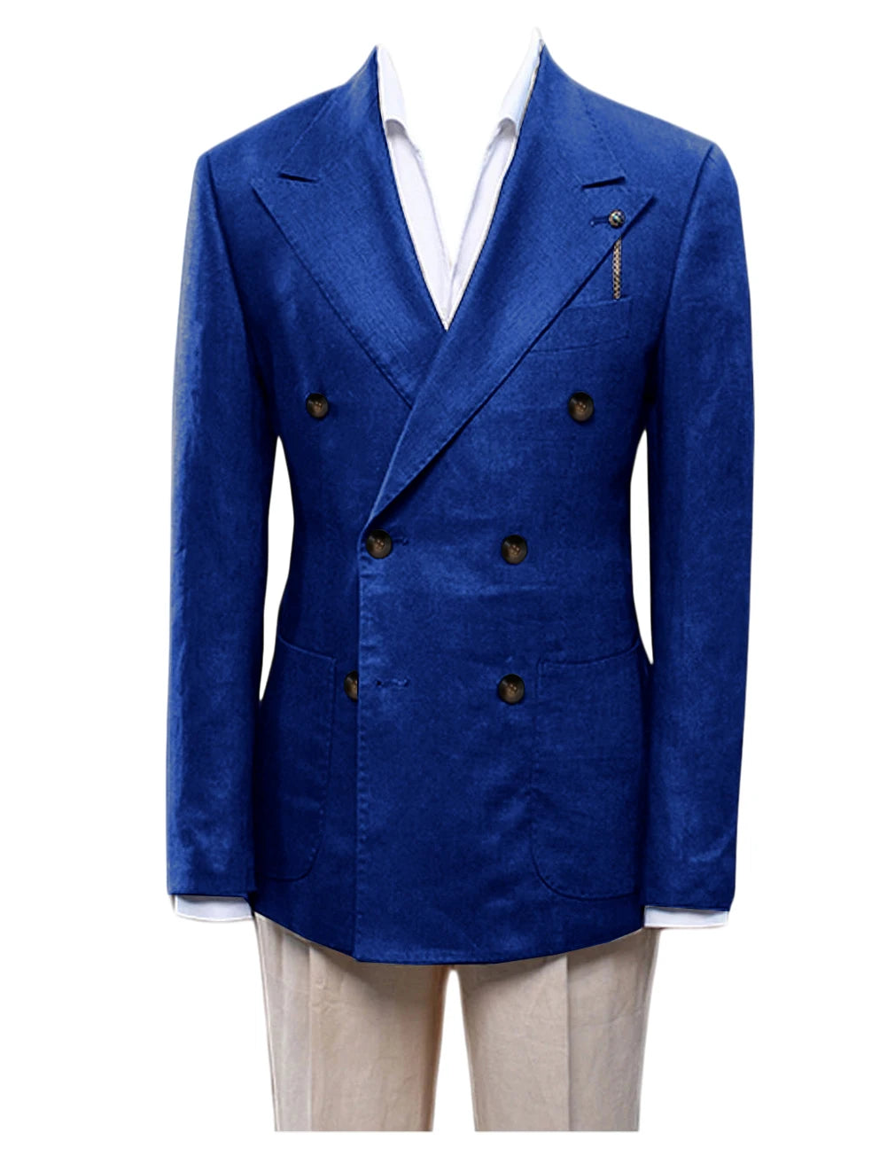 Blazer homme croisé ajusté en lin – CLEVI Paris