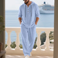 Ensemble homme à capuche en lin mélangé – CLEVI Paris
