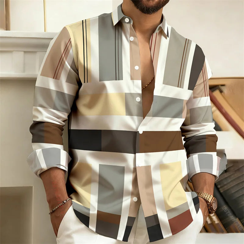 Chemise rayée homme manches longues – CLEVI Paris