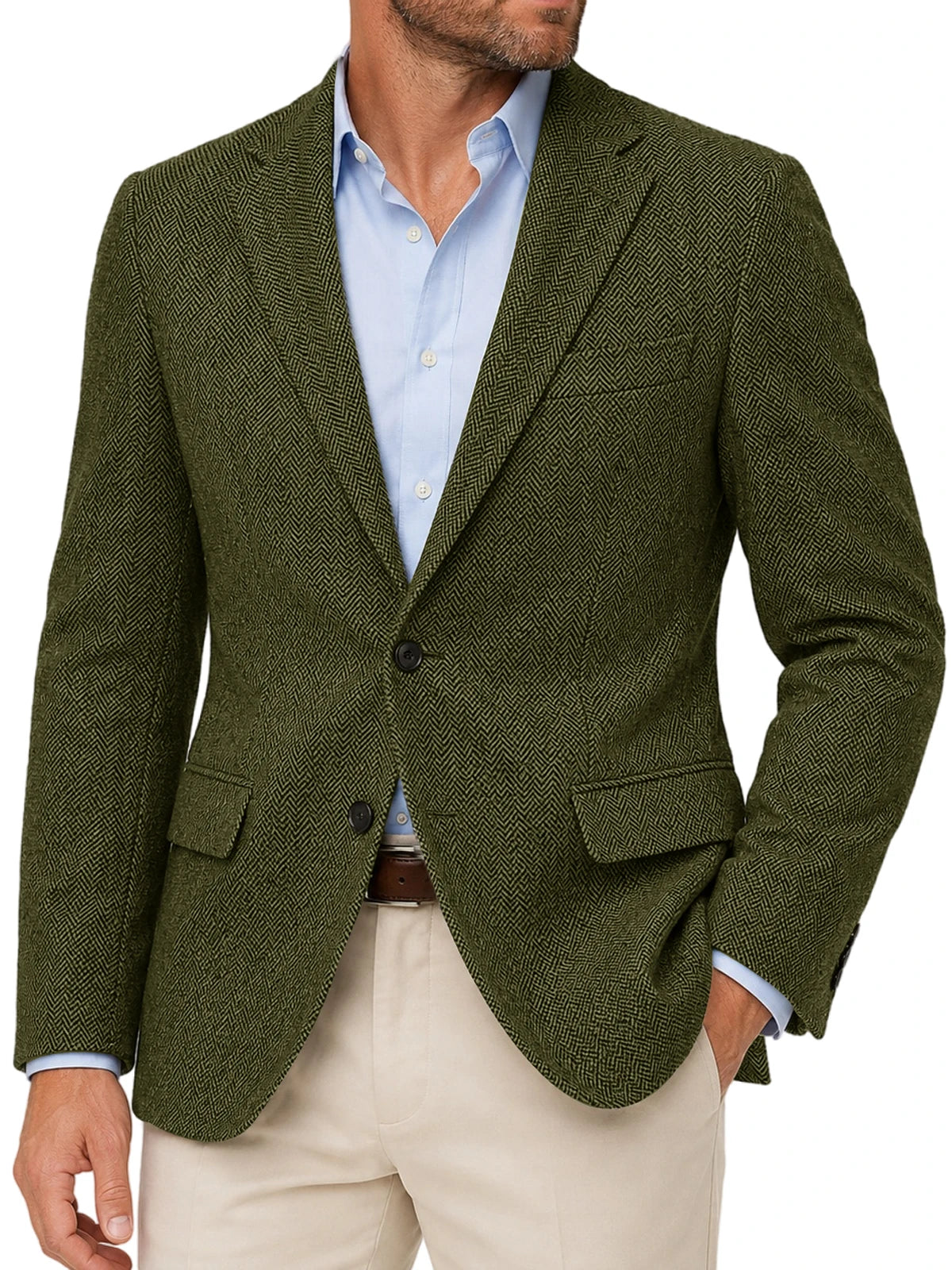 Blazer homme à chevrons et deux boutons – CLEVI Paris