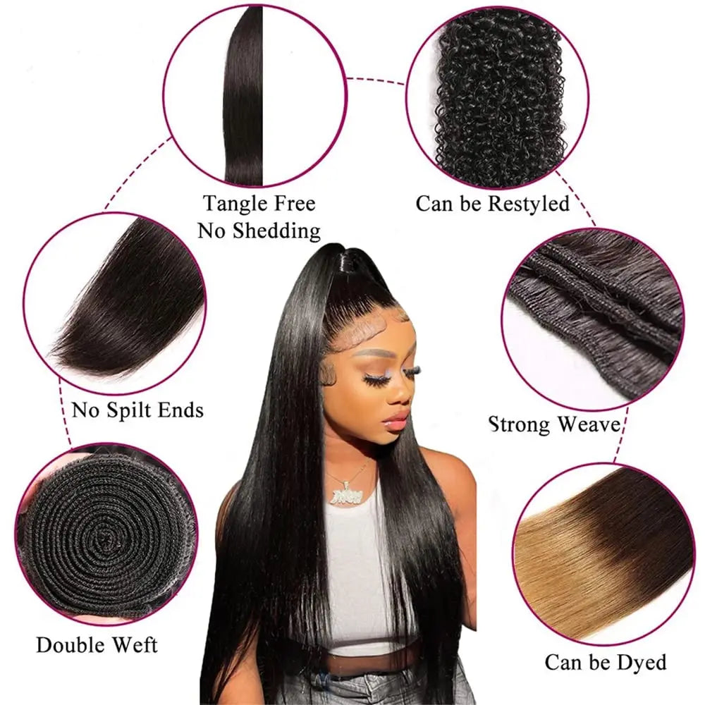 Bundles Cheveux Humains Lisses Remy Hair Brésiliens 10-44 Pouces – CLEVI Paris