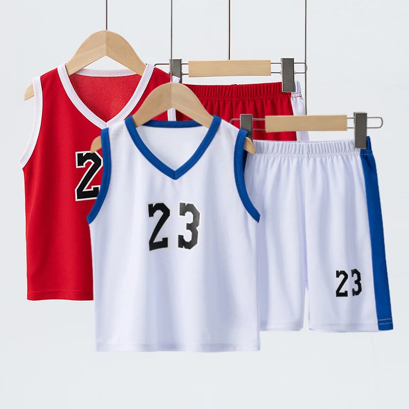 Ensemble basket enfant numéro 23 haut et short – CLEVI Paris