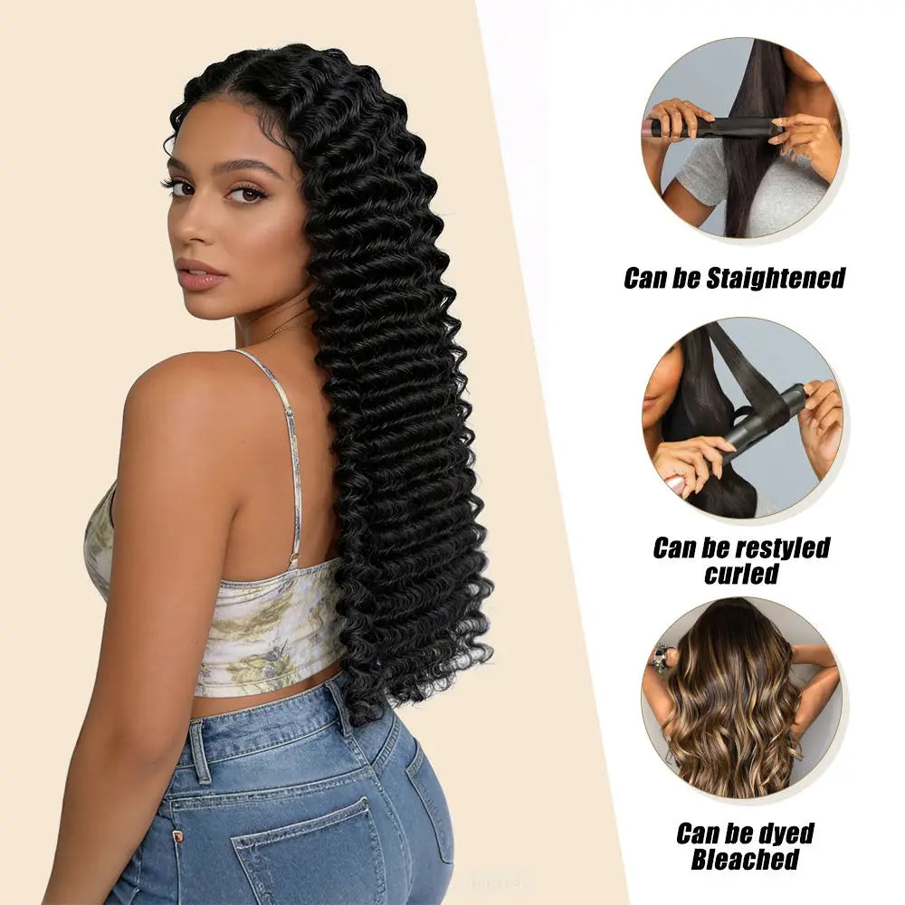 Extensions Cheveux Humains Brésiliens Remy Hair Body Wave Straight Deep Wave 1/3/4 Mèches 10-44 Pouces – CLEVI Paris
