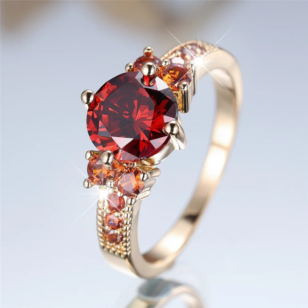 Bague Femme Zirconium Rouge – CLEVI Paris
