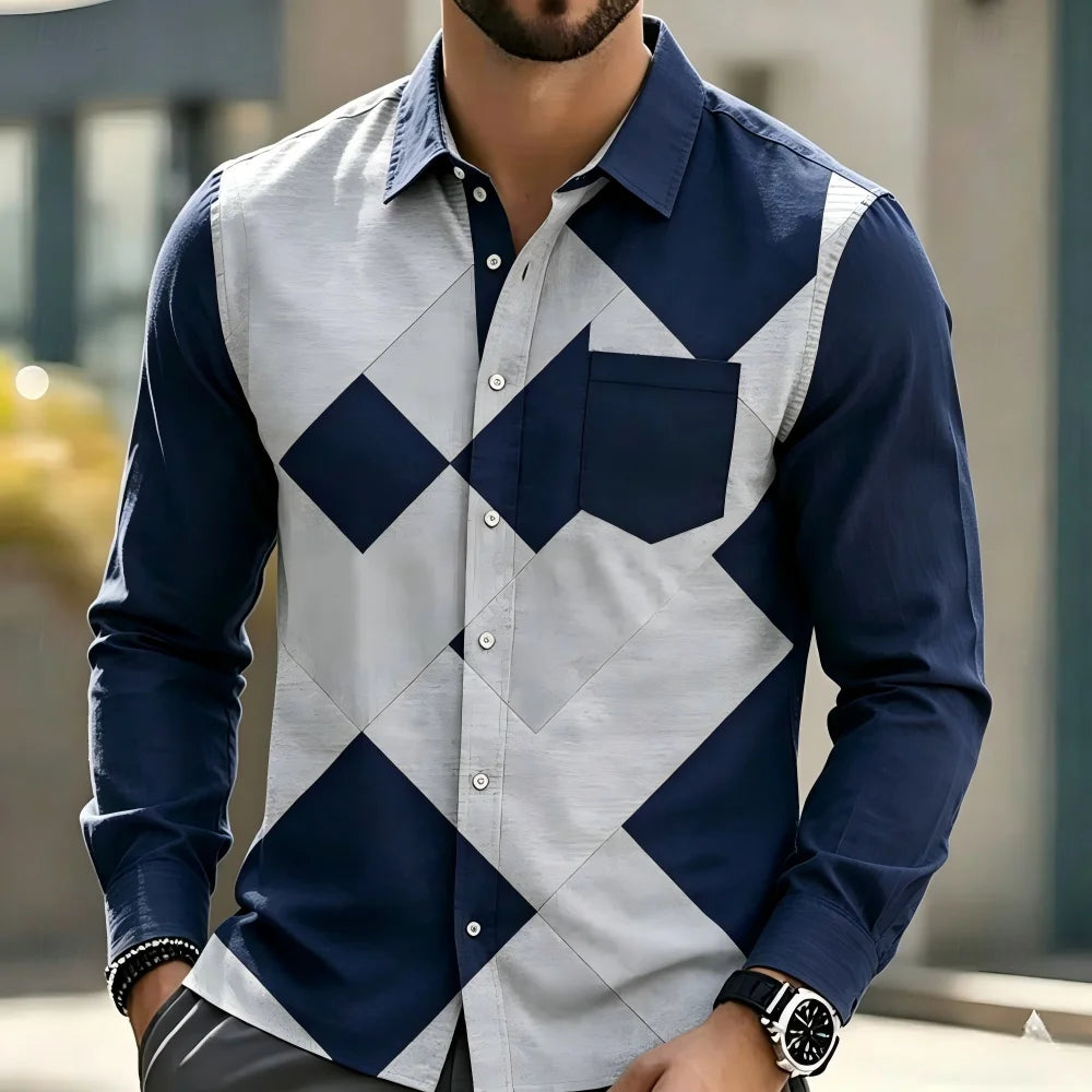 Chemise homme patchwork à carreaux – CLEVI Paris