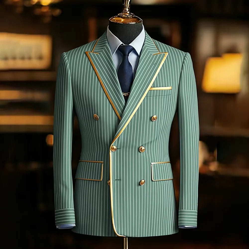Blazer Croisé Homme Rayures Fines – CLEVI Paris