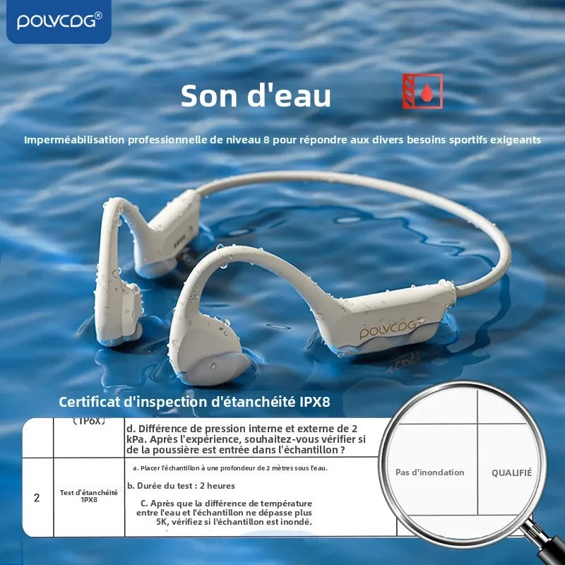 Casque Conduction Osseuse POLVCDG X7 IPX8 32Go BT 5.3 – CLEVI Paris