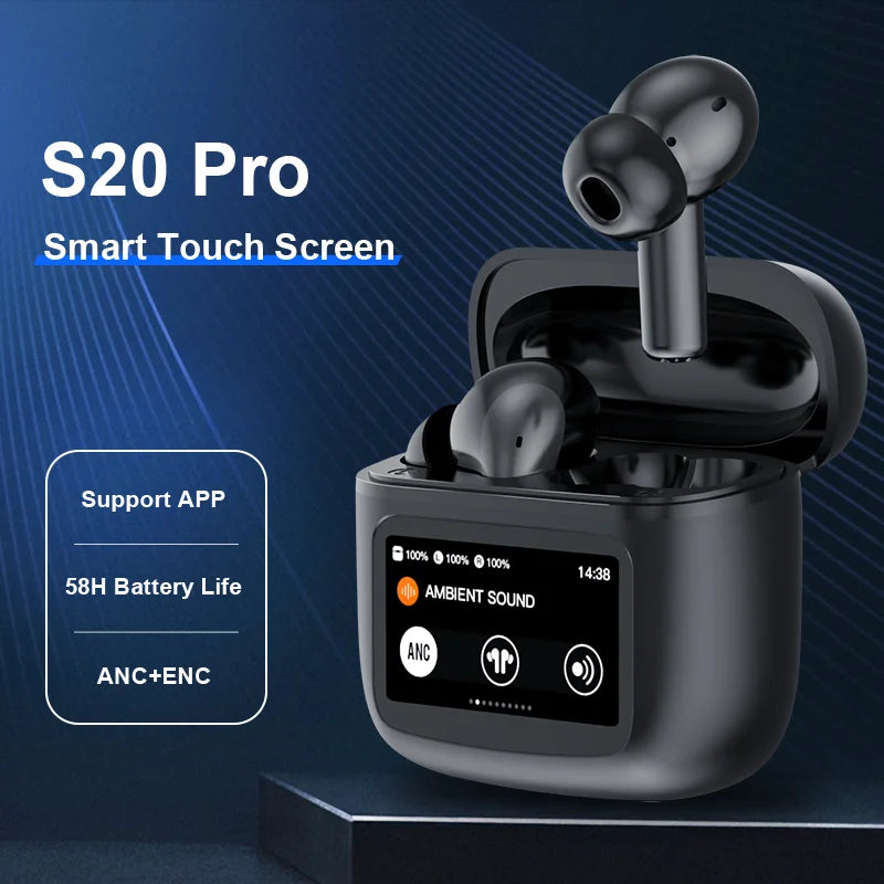 Beatfade S20 Pro Écouteurs TWS ANC Écran Tactile Bluetooth 5.3 58h HiFi – CLEVI Paris
