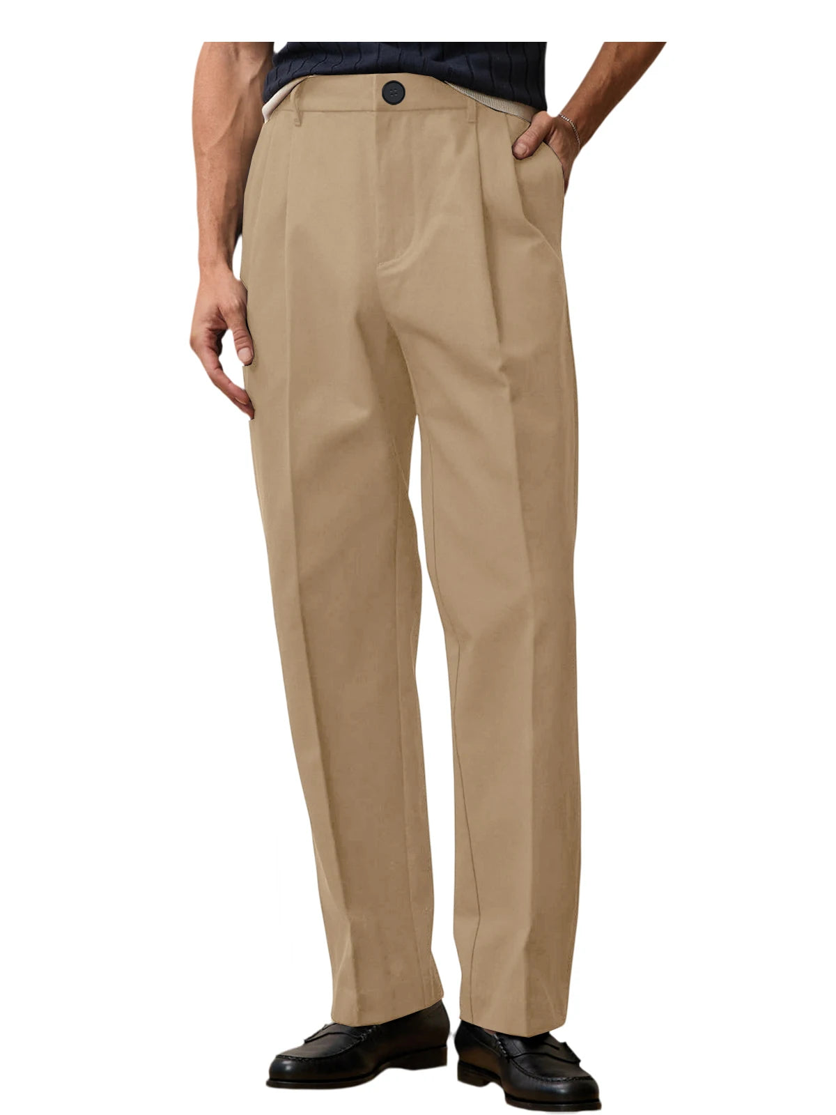 Pantalon homme taille haute coupe large – CLEVI Paris