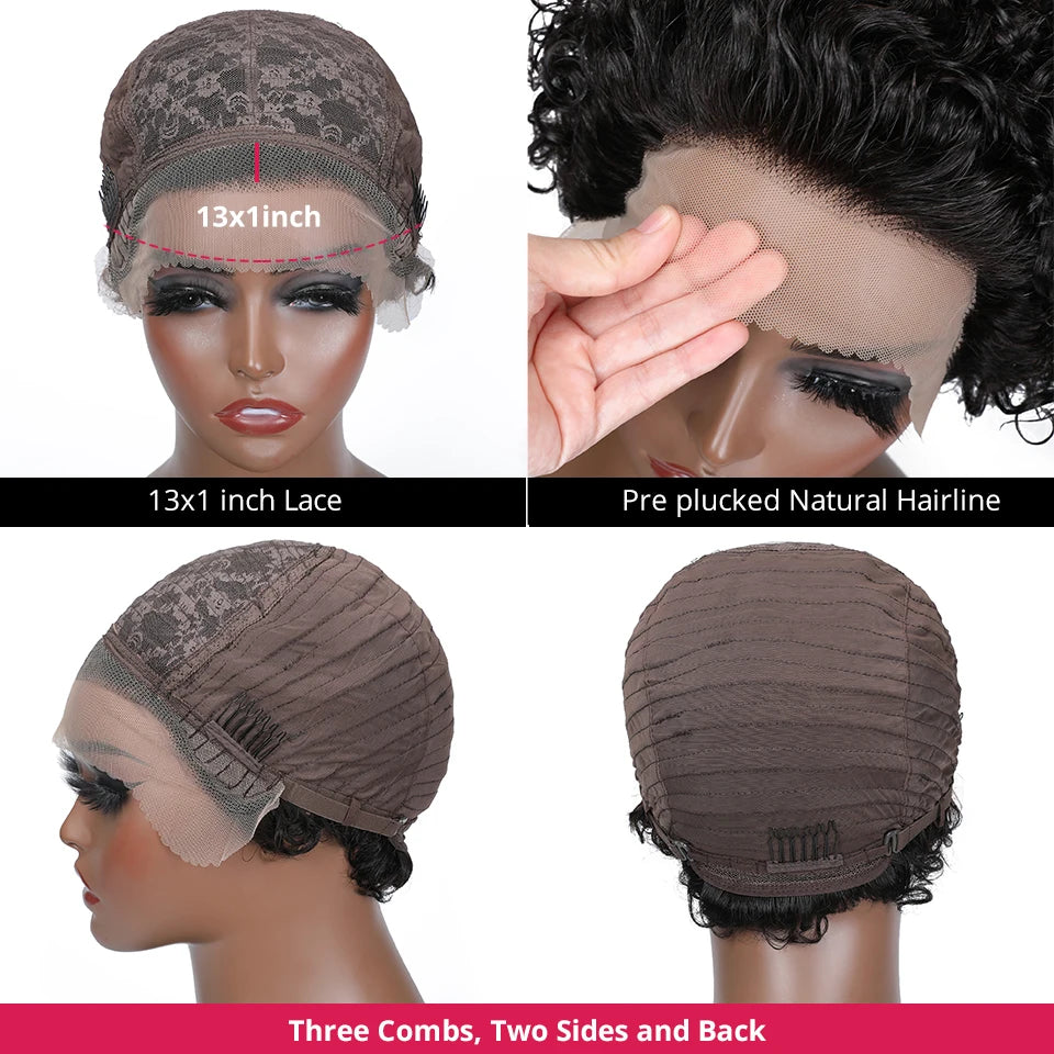 Perruque courte bouclée coupe pixie – CLEVI Paris